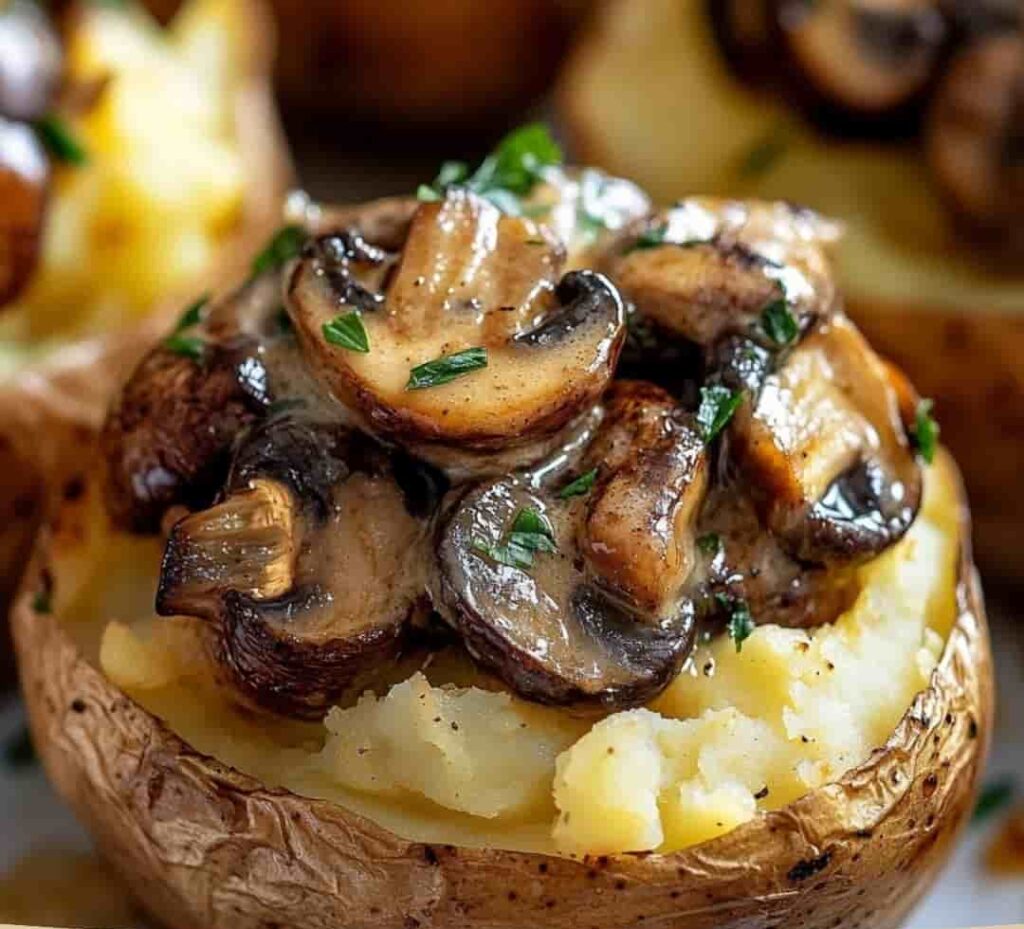 Garlic Mushroom Butter Jacket Potato