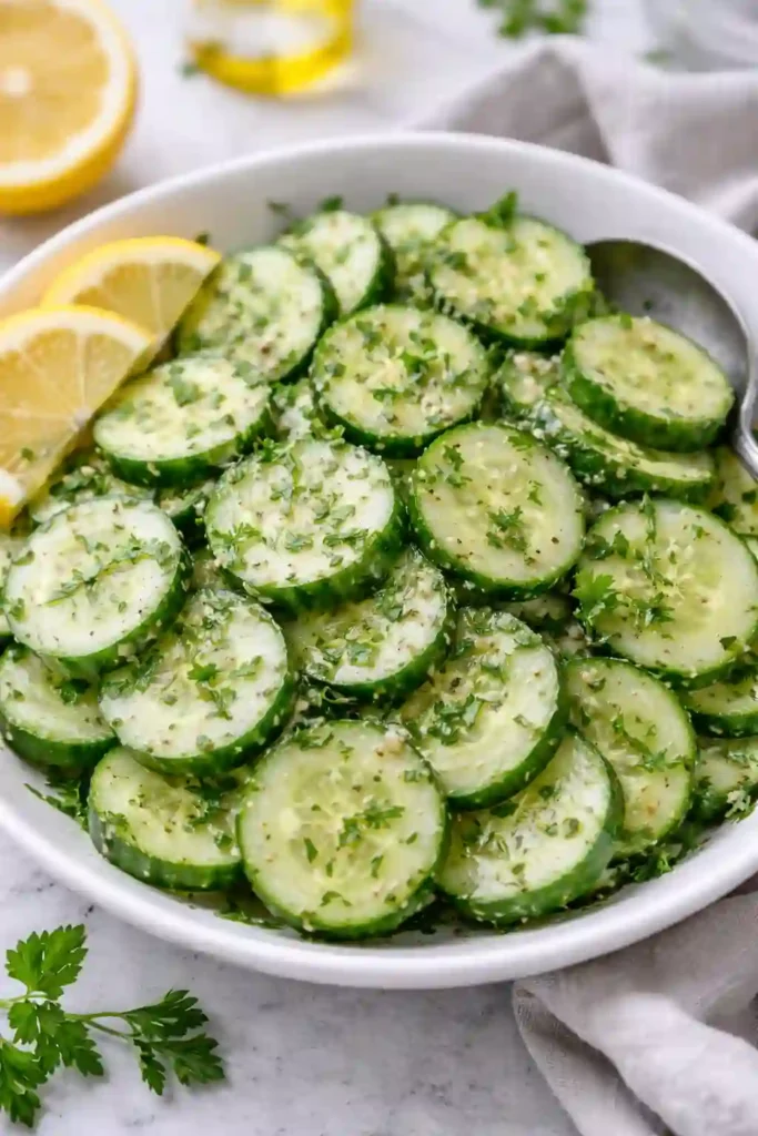 Classic Lemon Herb Cucumber Salad