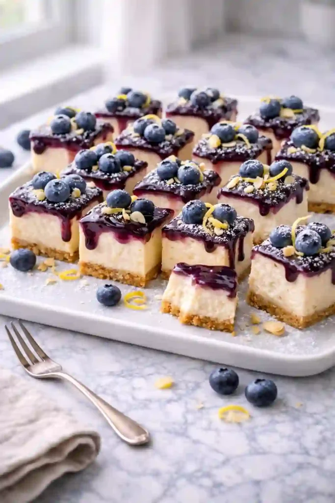 Blueberry Cottage Cheese Cheesecake Bites