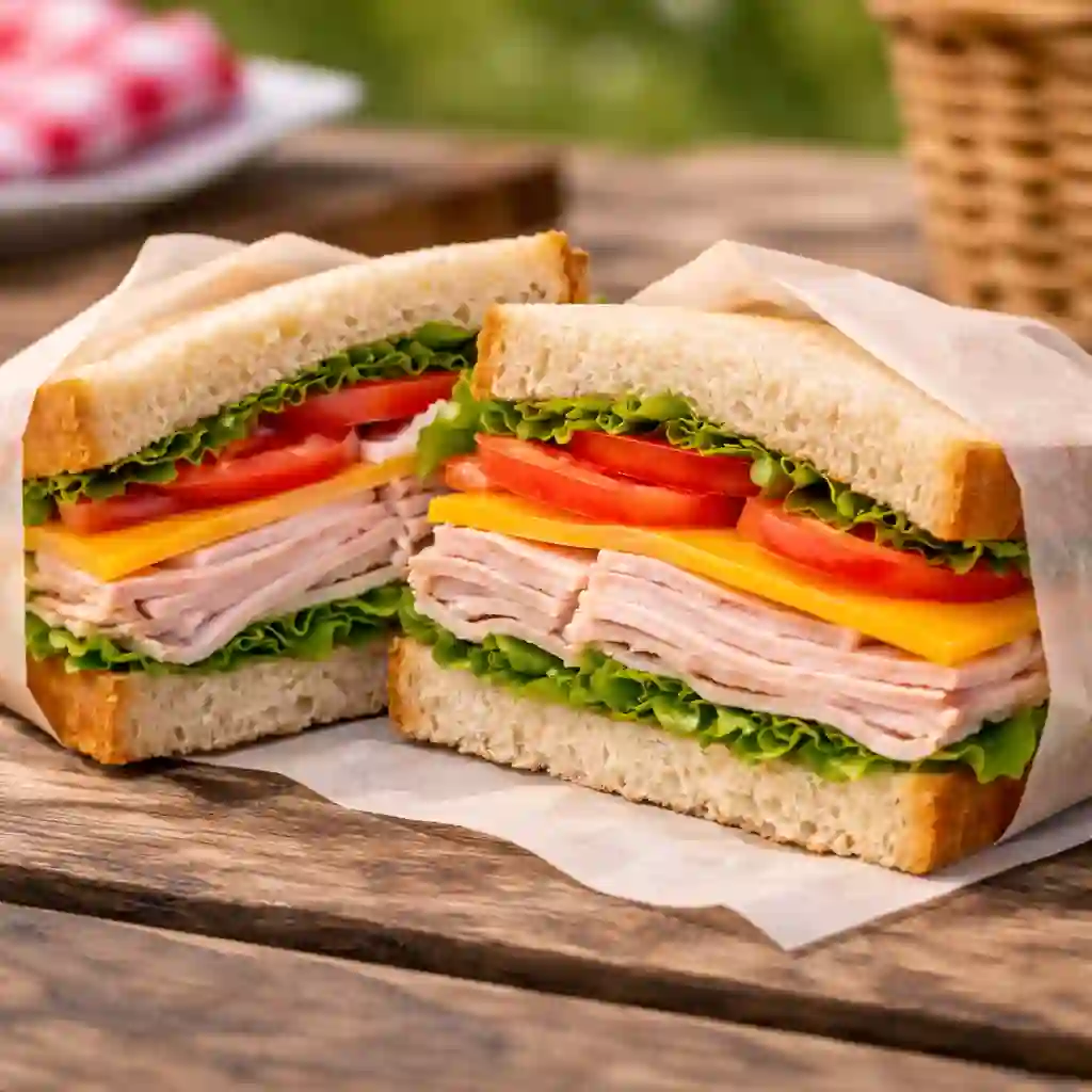 Turkey and Cheese Picnic Sandwich