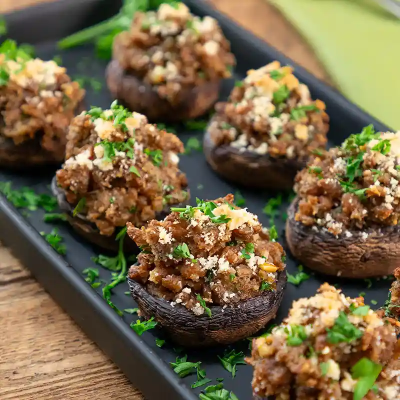 Beef Stuffed Mushrooms