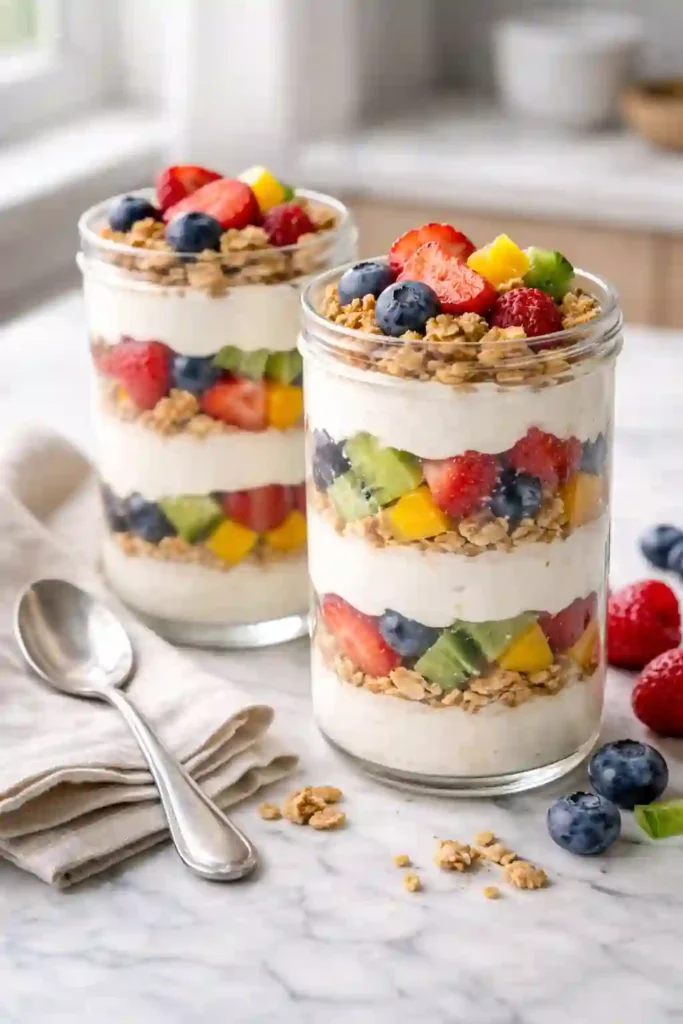 Creamy Blended Cottage Cheese Fruit Parfait