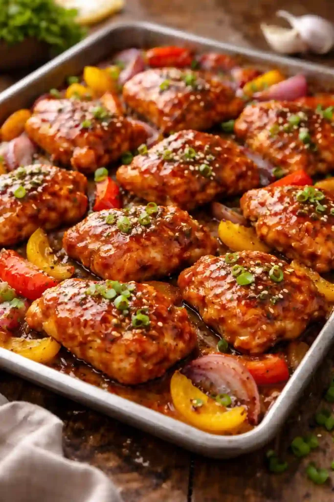 Sheet Pan Honey Buffalo Chicken