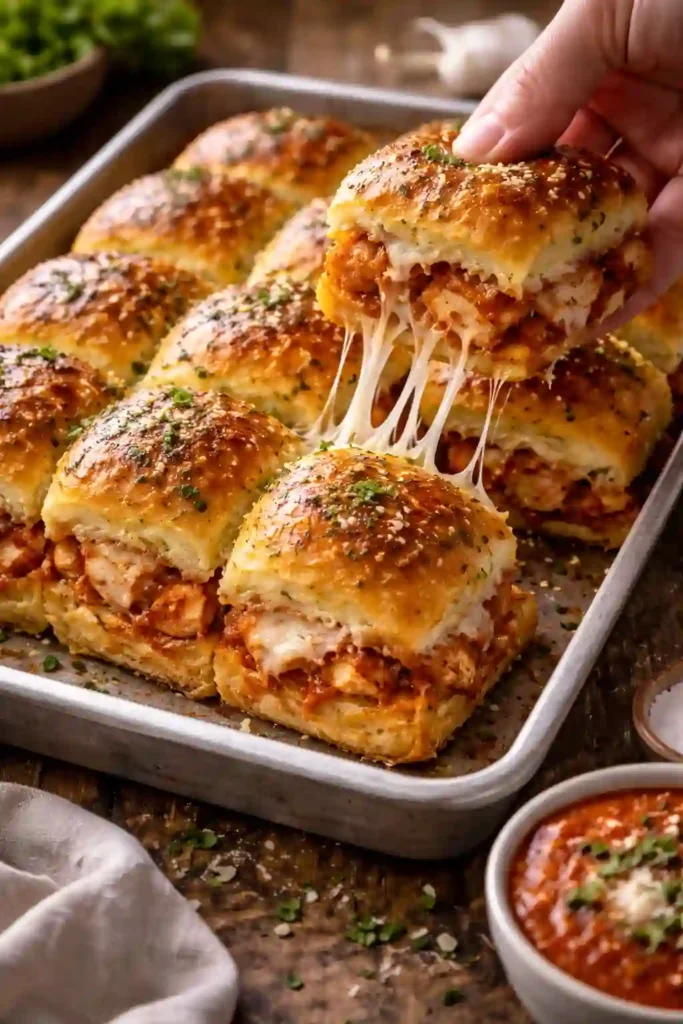 Pull-Apart Roasted Garlic Butter Pizza Sliders