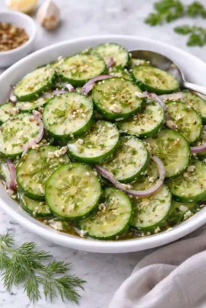 Garlic & Vinegar Marinated Cucumber Salad