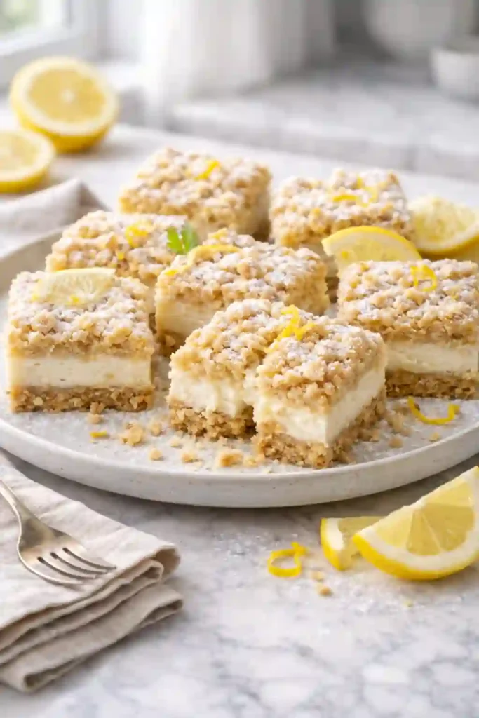 Lemon Cottage Cheese Crumble Bars
