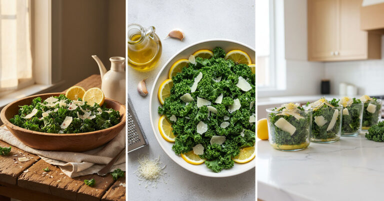 Lemon Parm Kale Salad easy quick