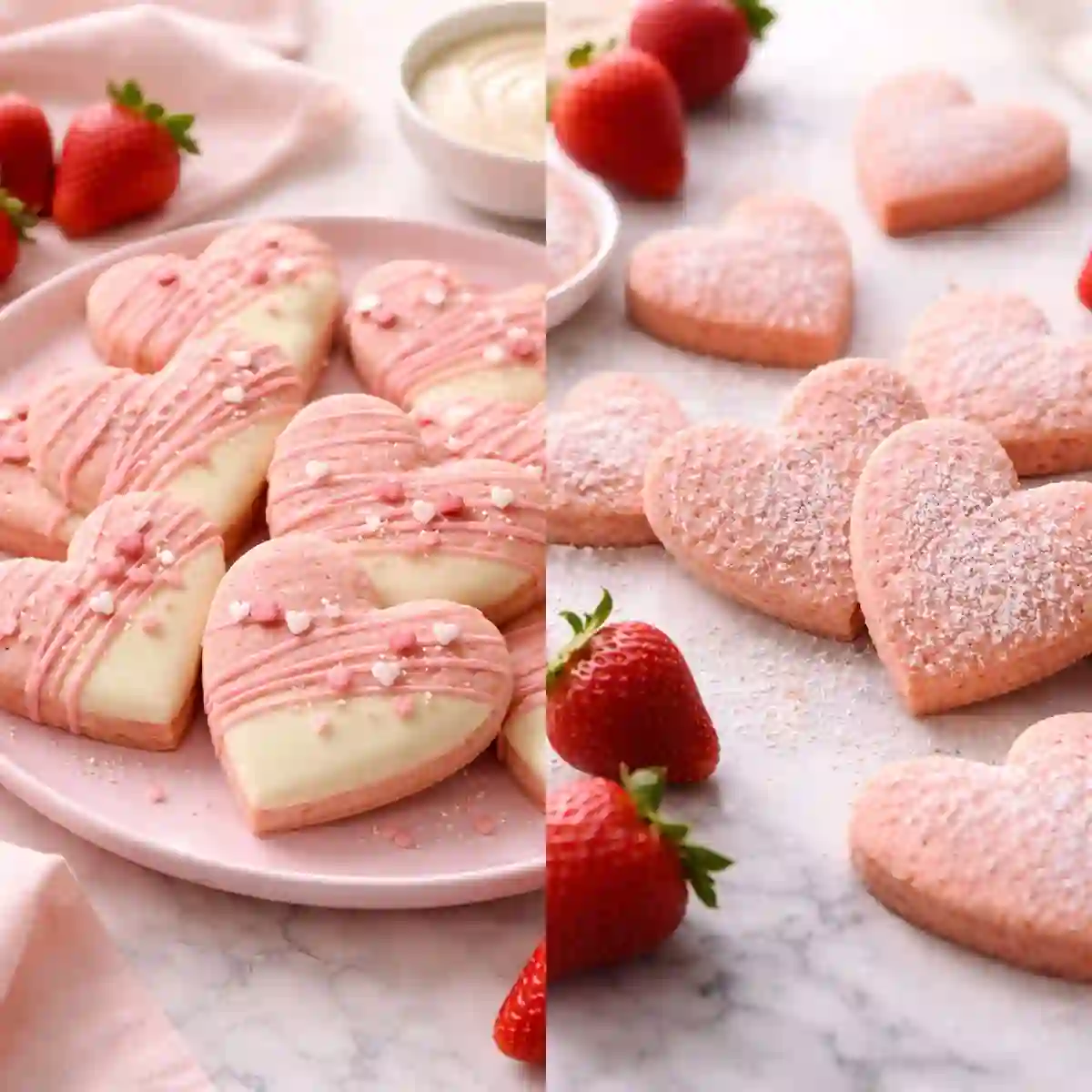 Viral Heart-Shaped Strawberry Shortbread Cookies Recipe