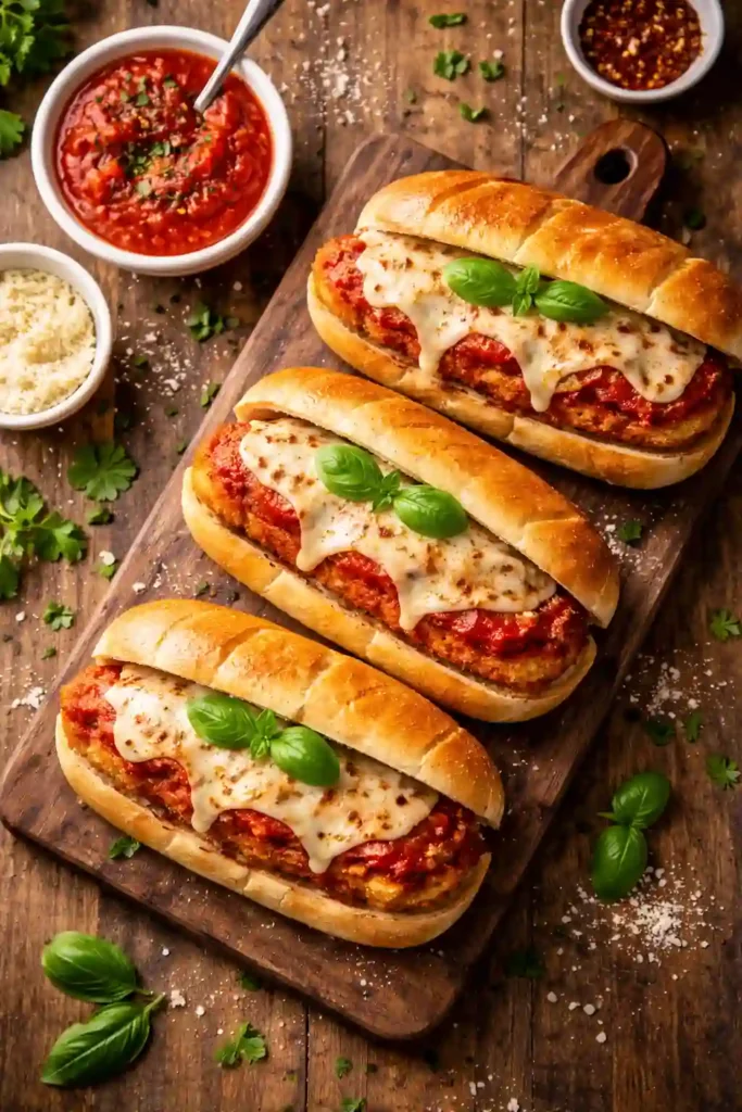 chicken parmesan meatball sandwiches recipe
