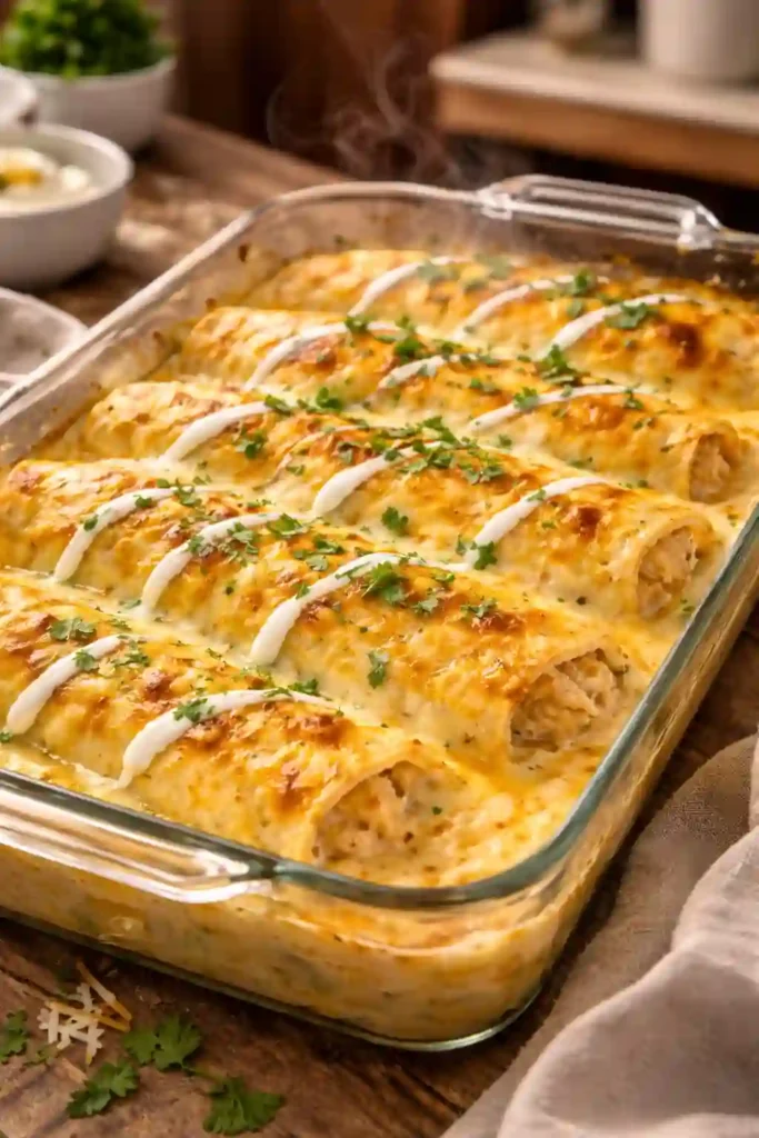 creamy cheese chicken enchiladas recipe
