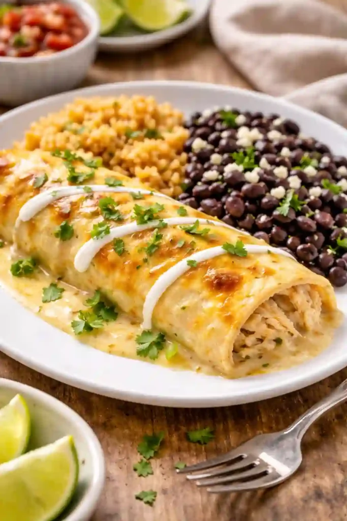 creamy poblano chicken enchiladas