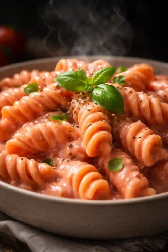 creamy vegan pink pasta
