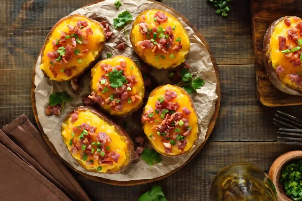 crispy cheesy sweet potato skins recipe