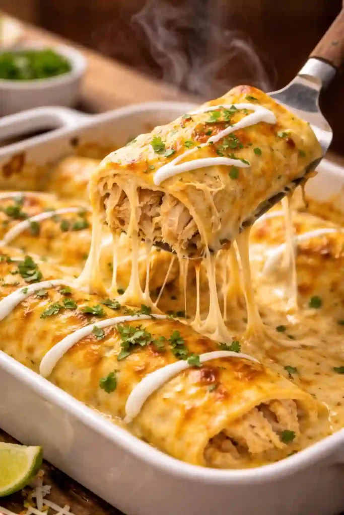 easy queso chicken enchiladas