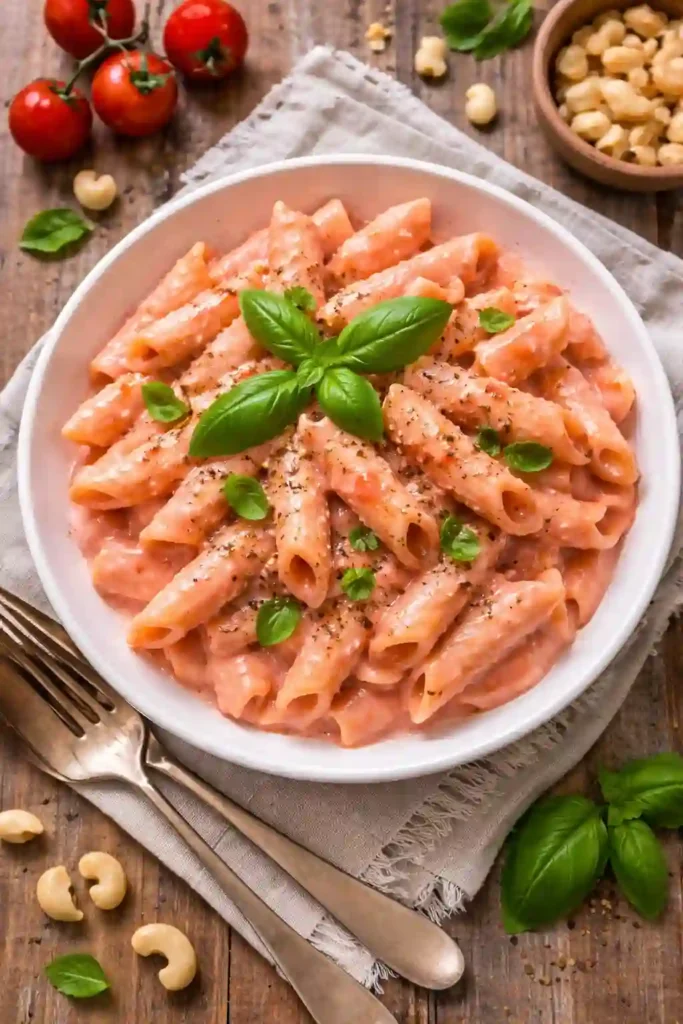 pink vegan pasta