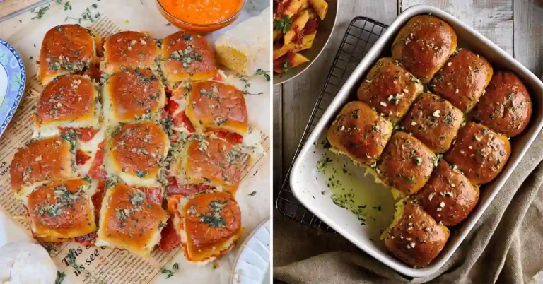 roasted garlic butter pizza sliders