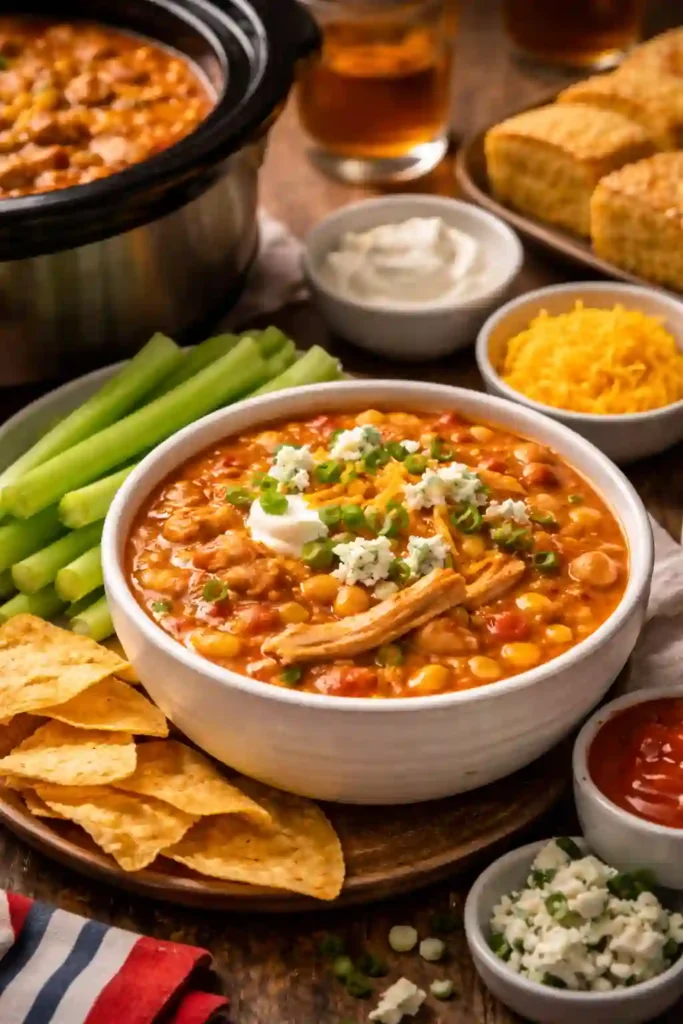 slow cooker buffalo chicken chili plain chicken