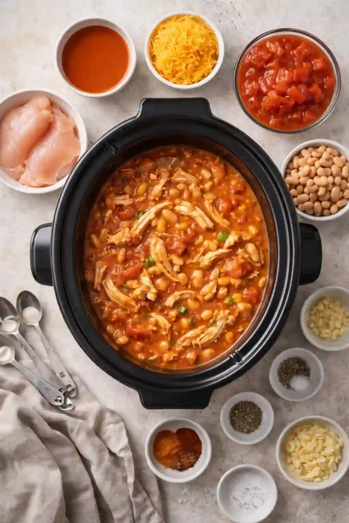 slow cooker buffalo chicken chili recipe