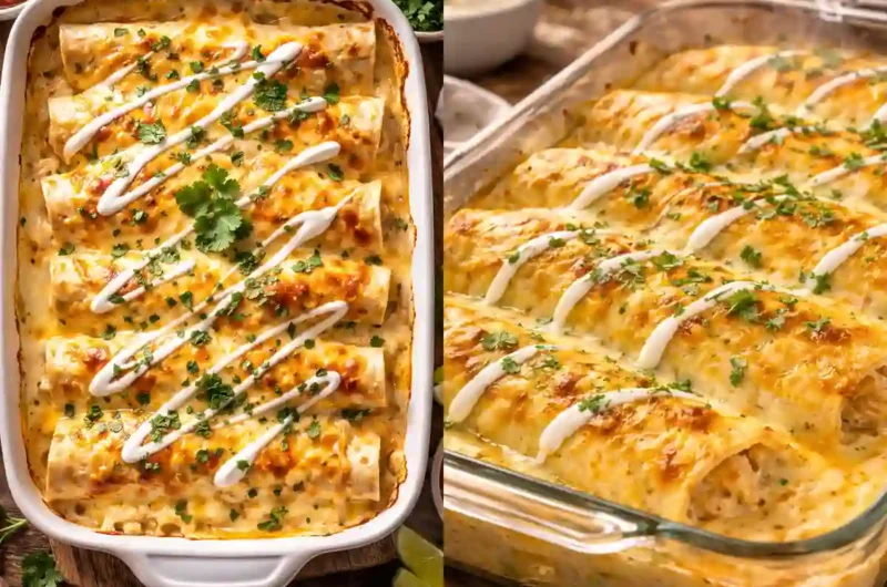 Creamy Queso Chicken Enchiladas Recipe Homemade