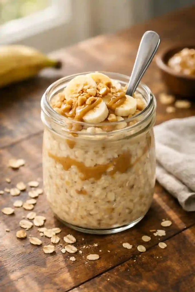 Banana Peanut Butter Overnight Oats