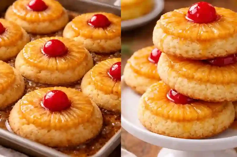 Pinapple Upside Down Sugar Cookies Tasty Homemade Treat