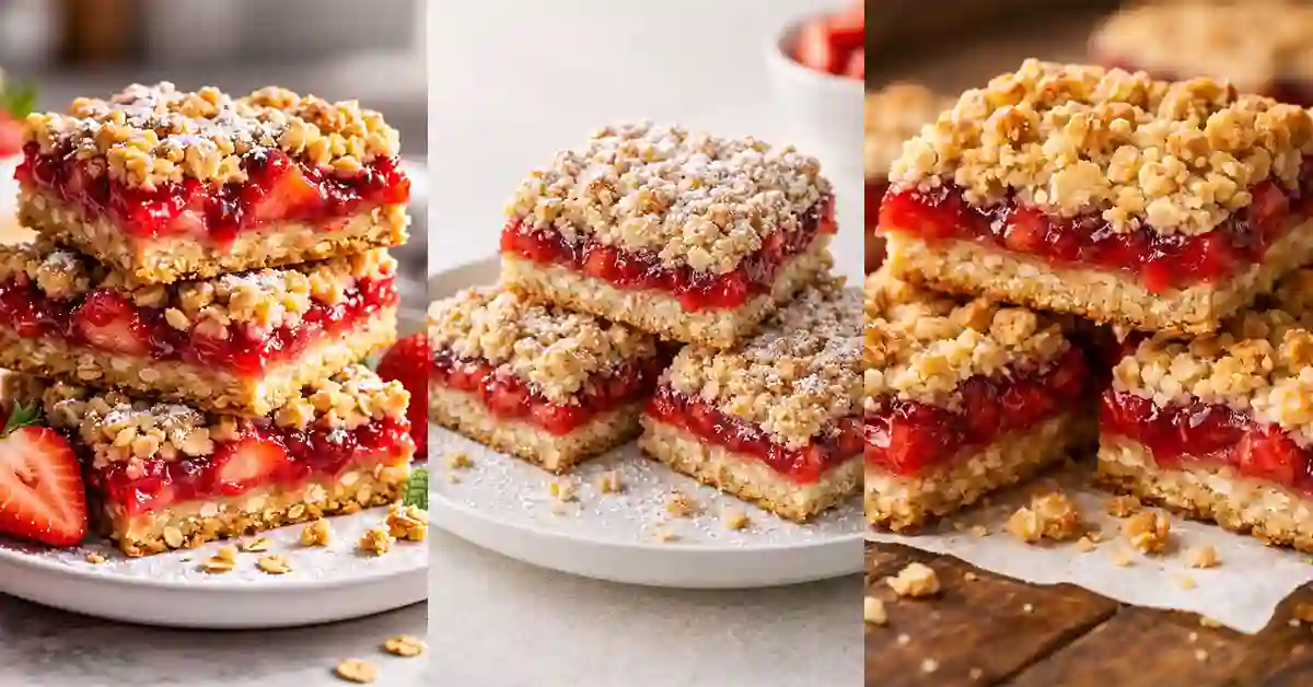 Viral Strawberry Oatmeal Crumble Bars Recipe