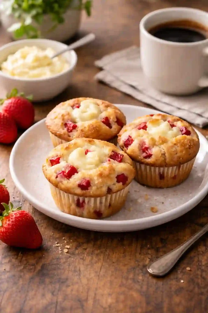 homemade strawberry cream cheese muffins