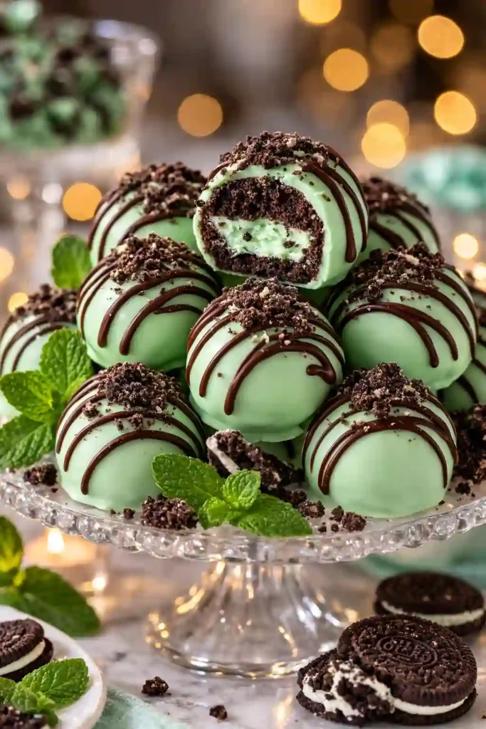 mint chocolate oreo truffles