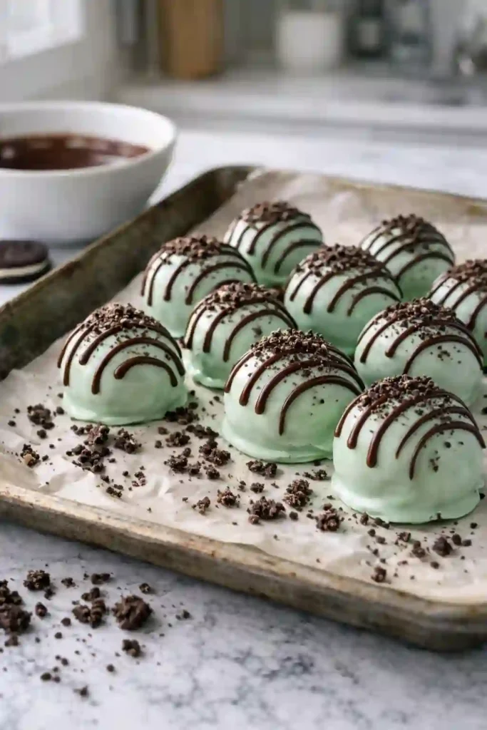 mint oreo truffle balls