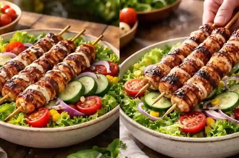BBQ Chicken Skewer Salad Recipe Perfect Light Dinner