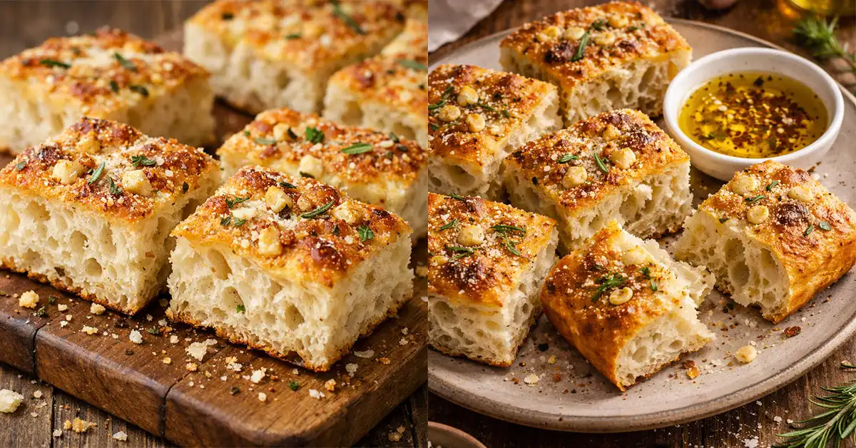 Viral Garlic Parmesan Focaccia Bread recipe