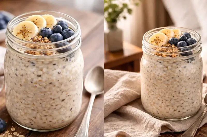 Overnight Oats Almond Milk Recipe Healthy Breakfast Bowl