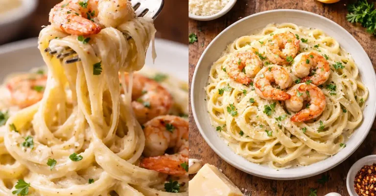 Shrimp Scampi Alfredo Pasta Recipe Restaurant Style Meal