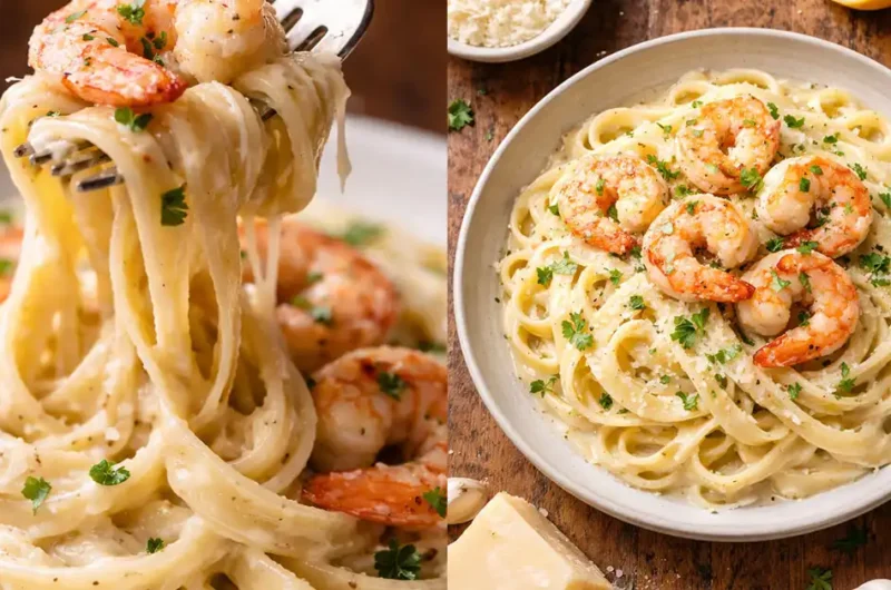 Shrimp Scampi Alfredo Pasta Recipe Restaurant Style Meal