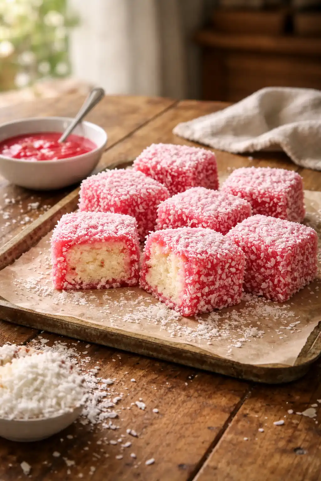 australian pink jelly coconut cakes
