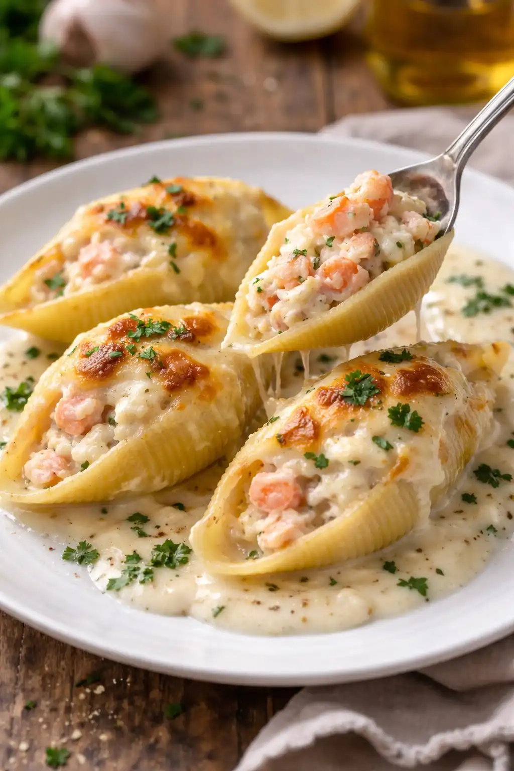 best creamy seafood stuffed shells