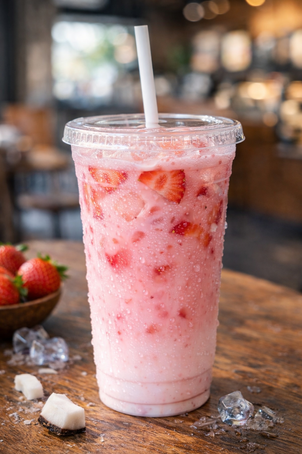 coconut and strawberry refresher