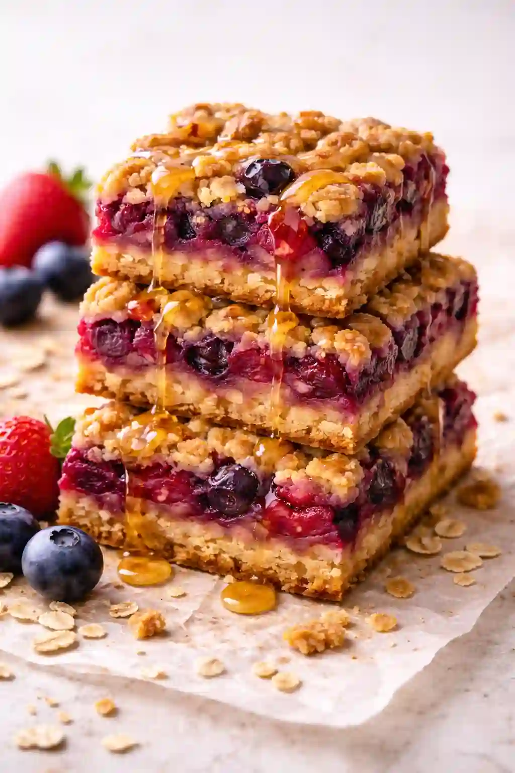 easy berry oat bars recipe