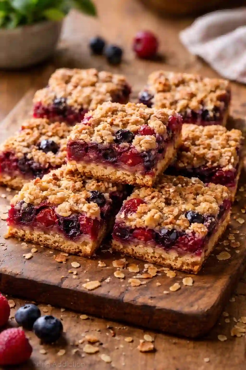 easy berry oat bars