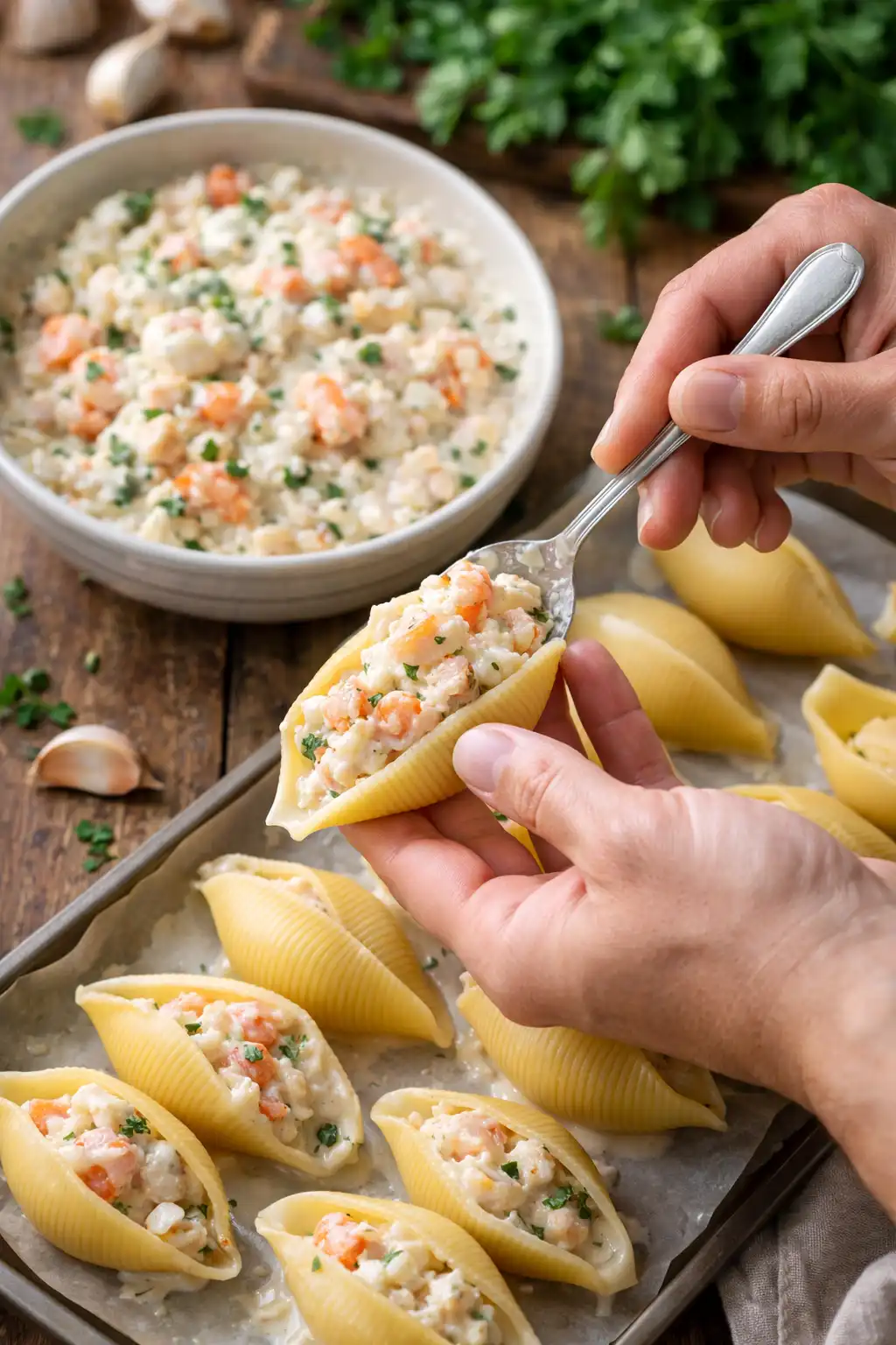 easy creamy seafood stuffed shells