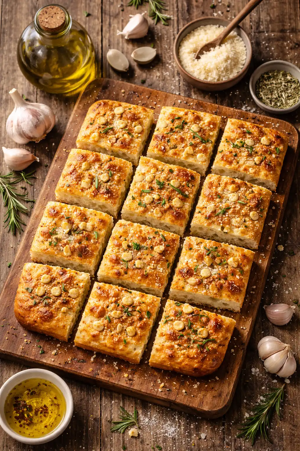 easy garlic parmesan focaccia bread