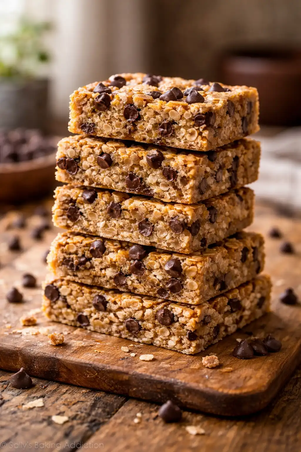 easy homemade granola bars with chocolate chips