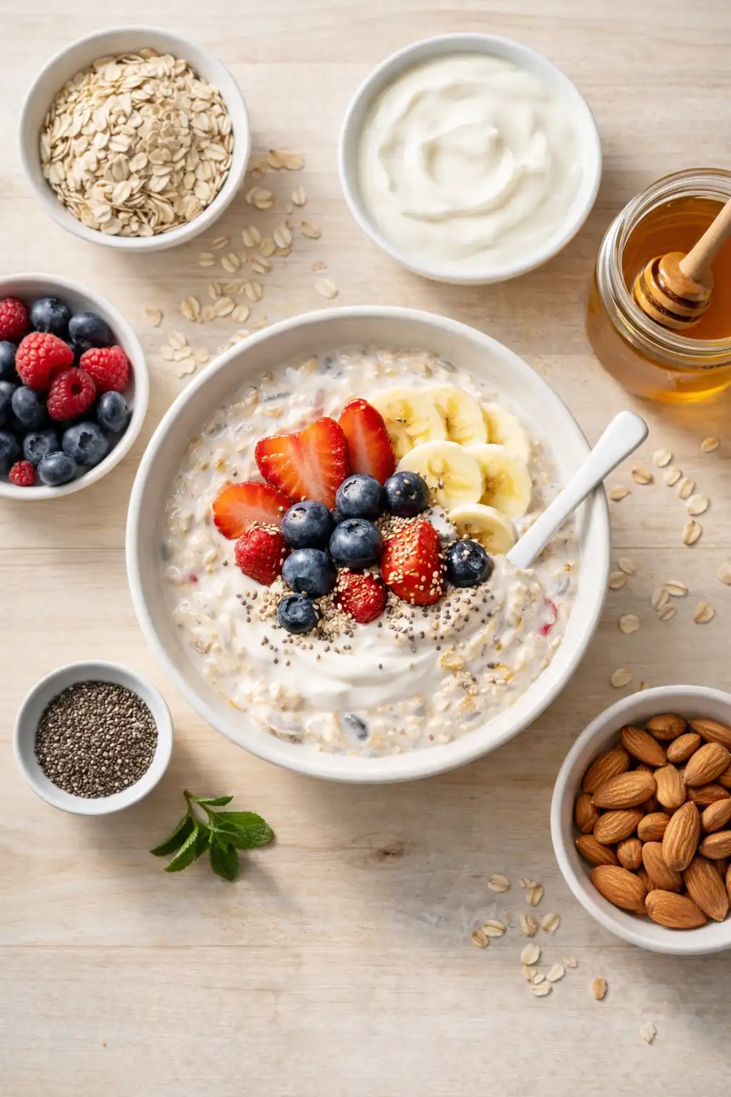 easy overnight oats and yogurt