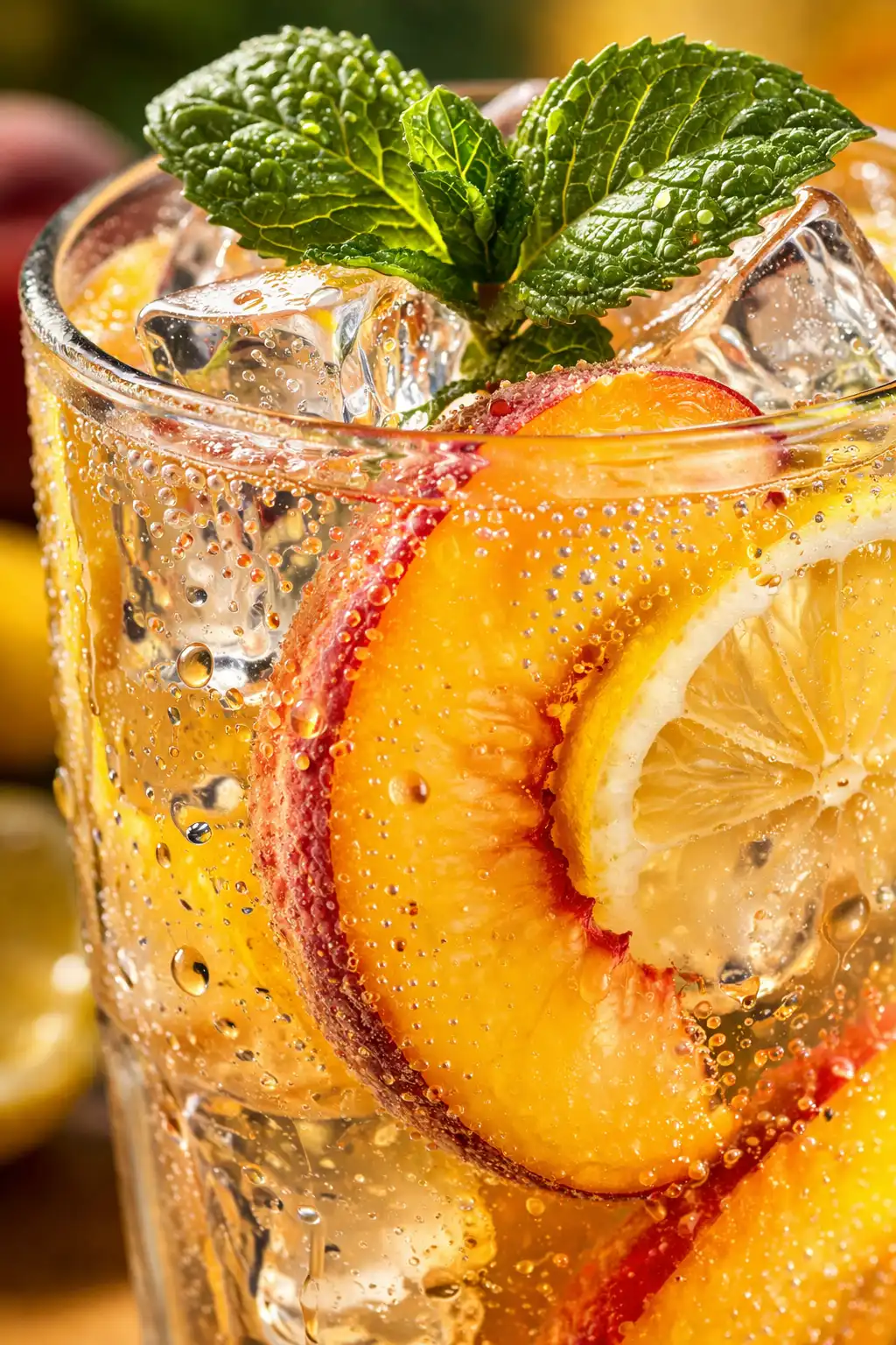 fresh squeezed peach lemonade