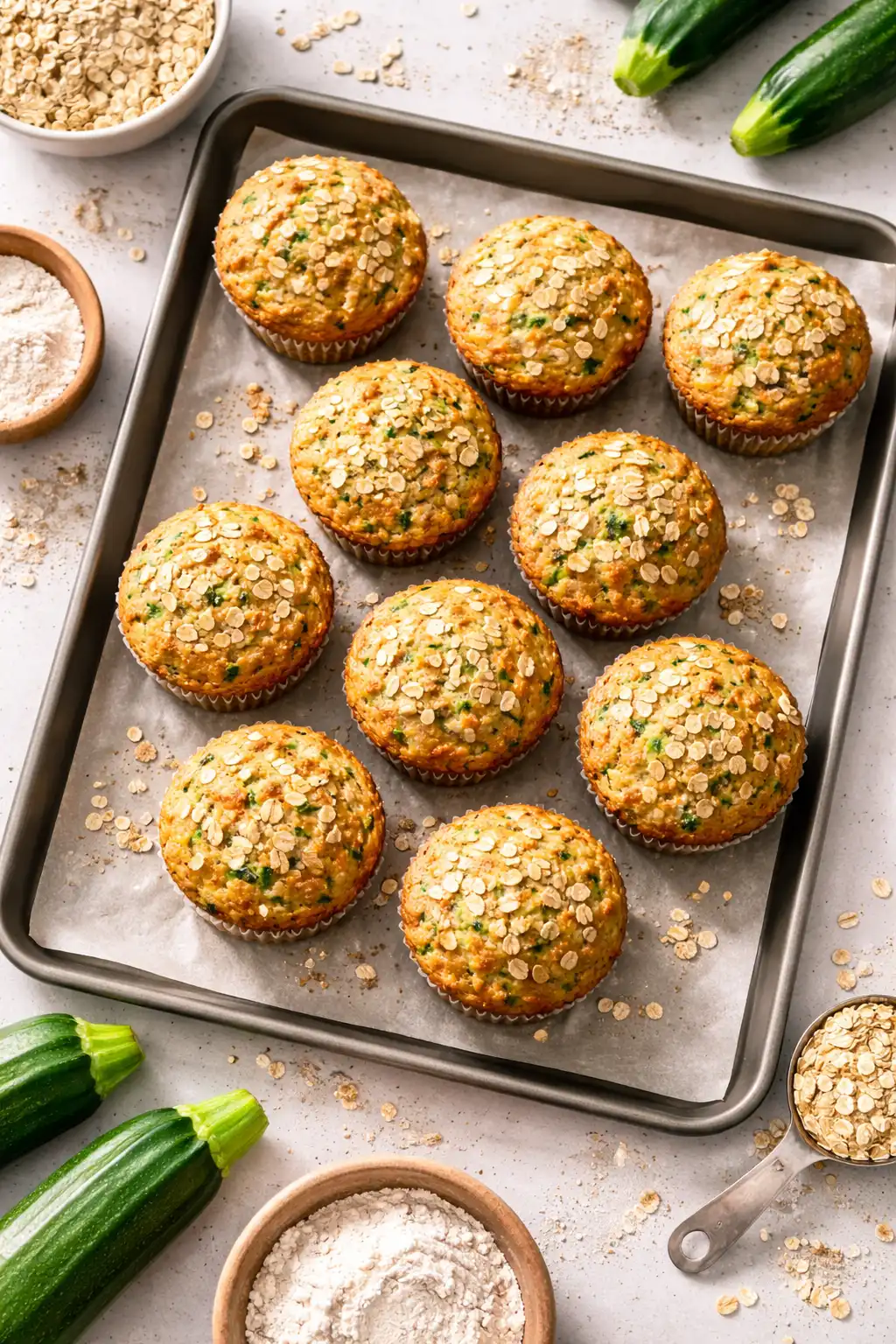 healthy zucchini muffins with oats