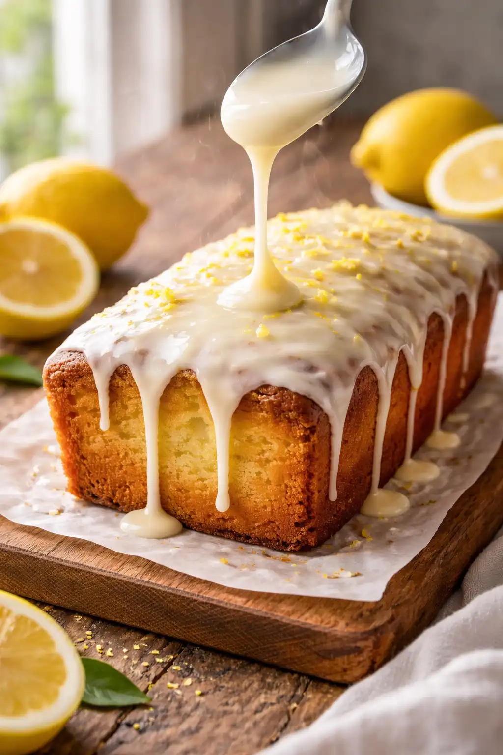 lemon blueberry loaf cake with lemon glaze