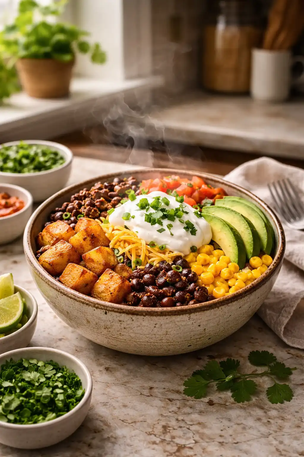 loaded potato taco bowl meal prep