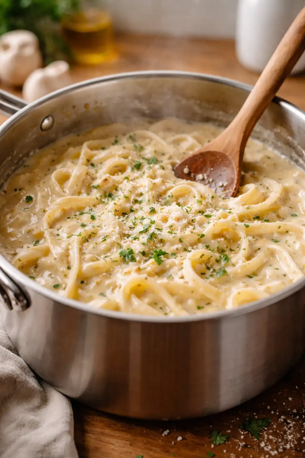 one pot creamy garlic pasta