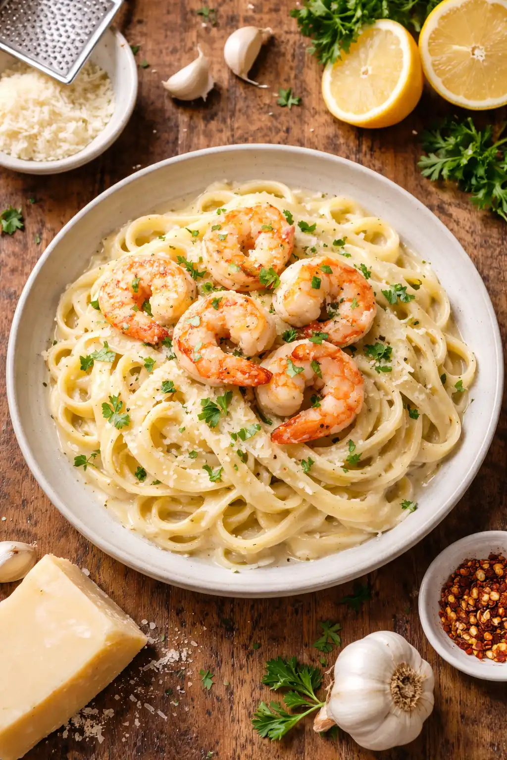 shrimp scampi alfredo pasta recipe
