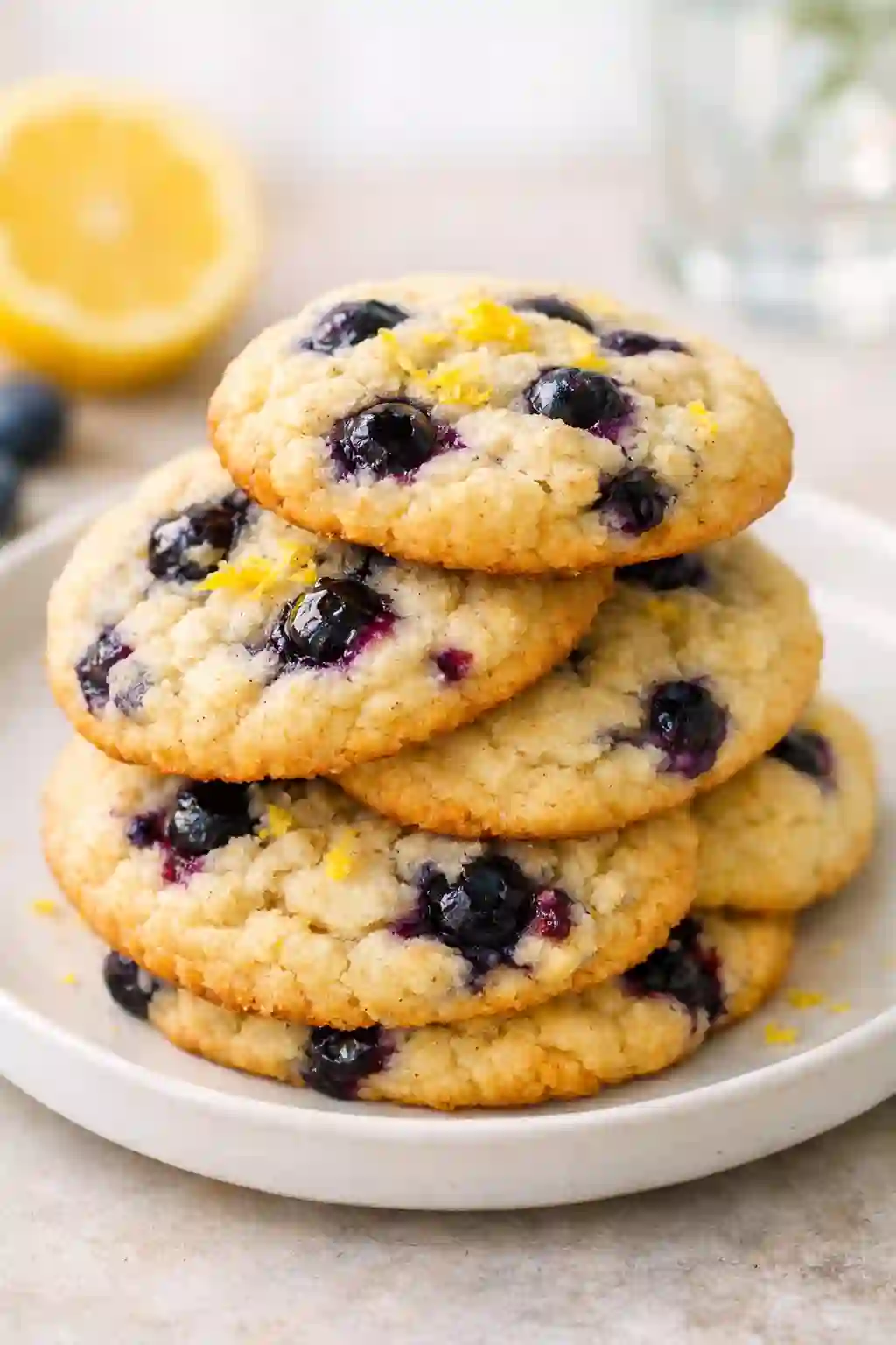 soft lemon blueberry cookies recipe